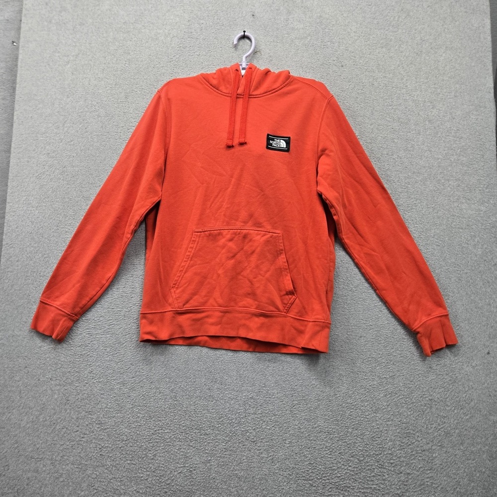 The North Face Men Hoodie S Orange Slogan Protect Our Parks Logo Pullover